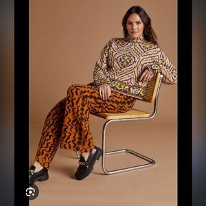 Anthropologie contrast sweater pant set